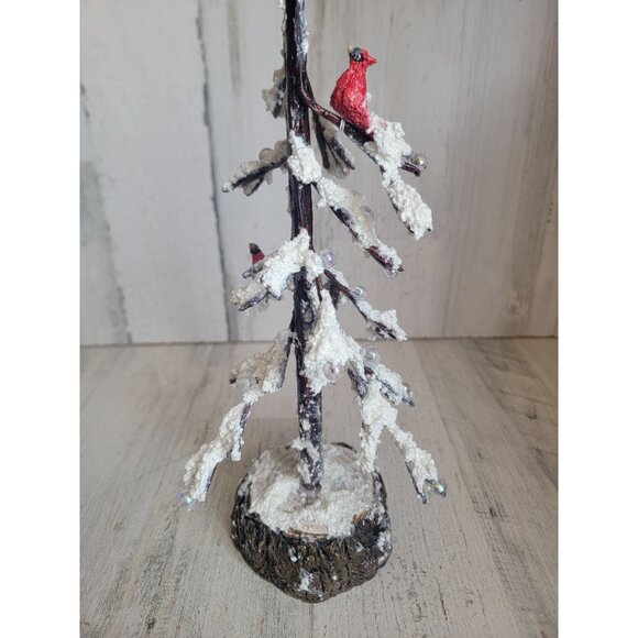 Pacific rim snow covered tree red cardinal bird Xmas decor - Picture 6 of 7